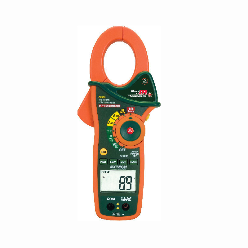 Pinza amperimétrica trms termómetro IR Extech EX830