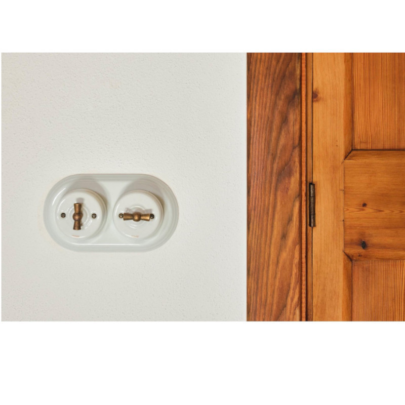 Manilla rotativa de Porcelana Camille con Tornillo Patiné de Fontini 30967871