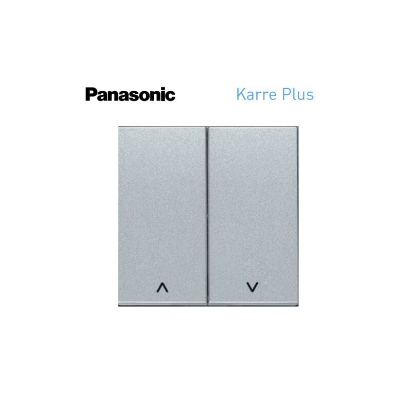 Tecla partida para pulsador doble de persiana en plata Viko Panasonic Karre Plus WKTR00221SL