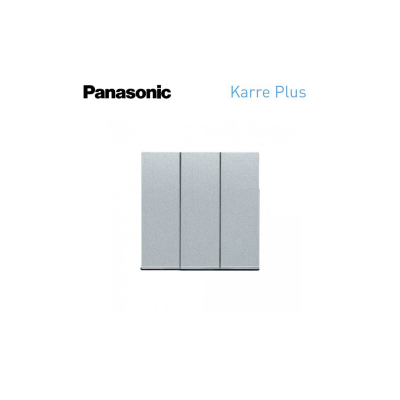 Teclas partidas para interruptor triple en plata Viko Panasonic Karre Plus WKTR00151SL