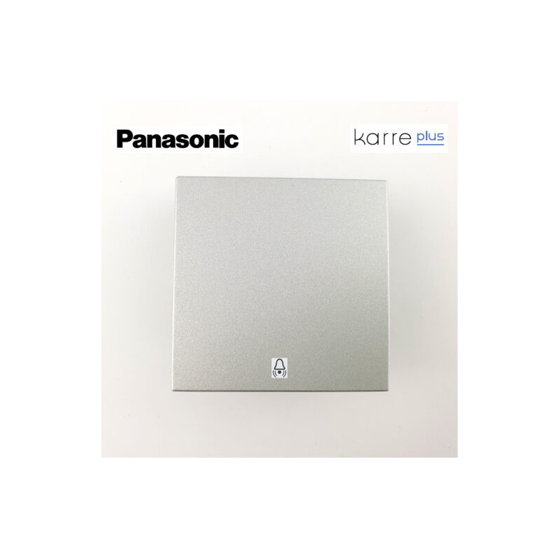 Tecla para pulsador con símbolo campana/timbre en plata Viko Panasonic Karre Plus WKTR00191SL