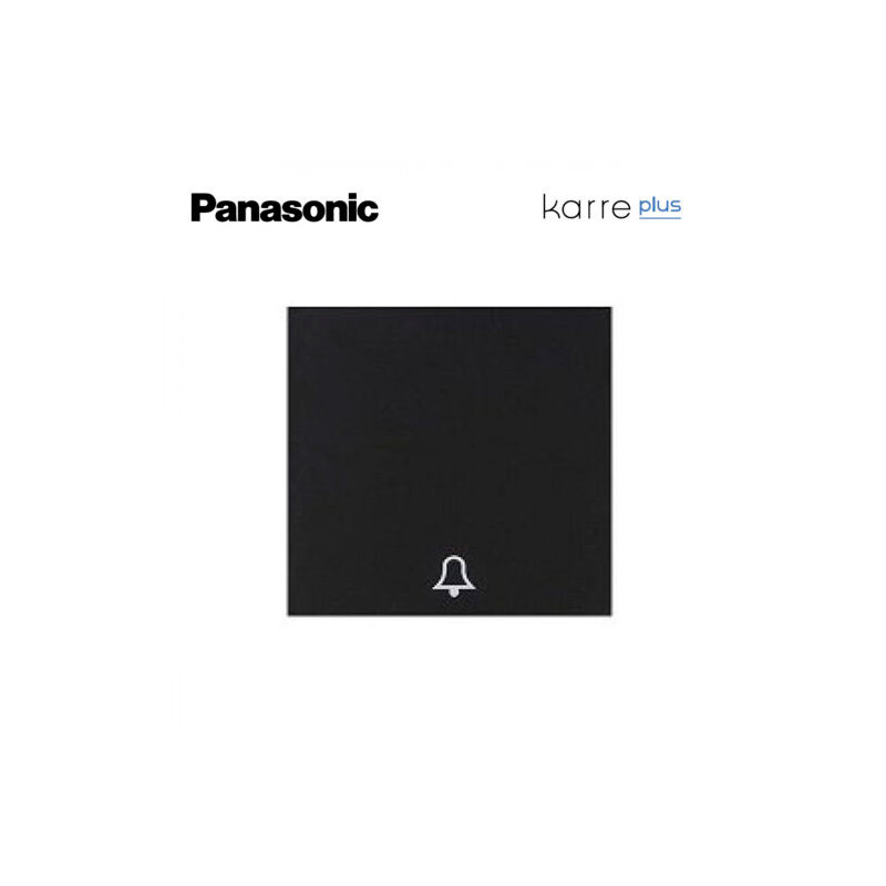 Tecla negra para pulsador con símbolo campana/timbre  Viko Panasonic Karre Plus WKTR00191BL