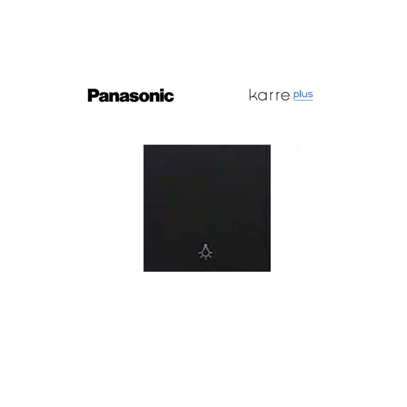 Tecla negra para pulsador con símbolo luz  Viko Panasonic Karre Plus WKTR00161BL
