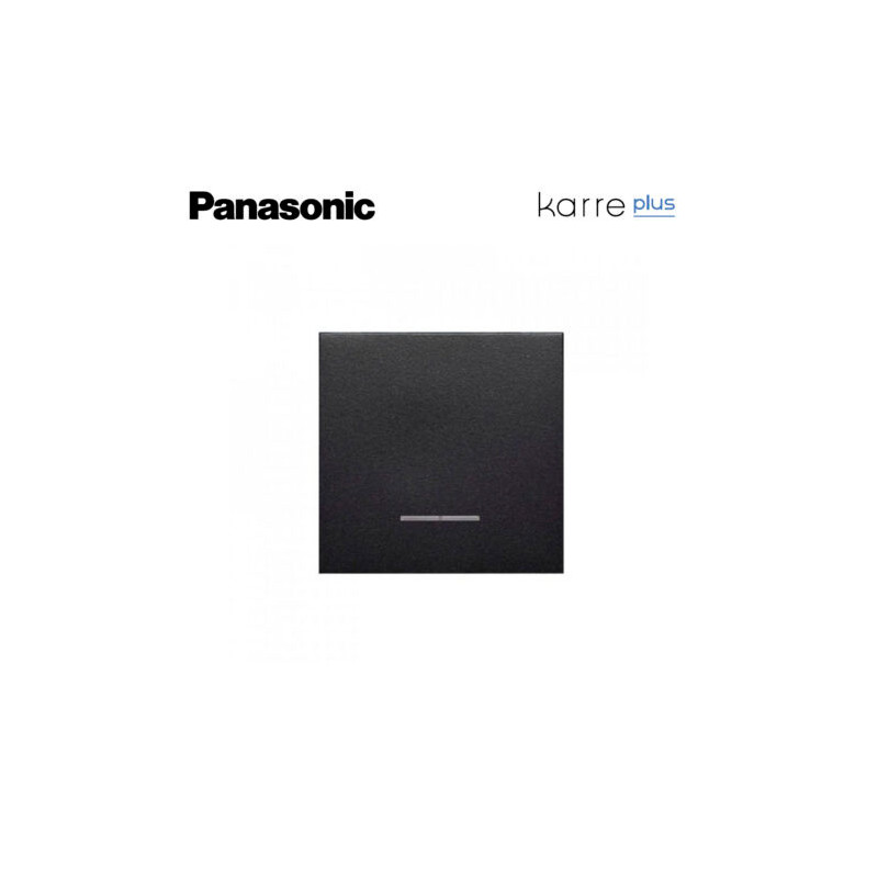 Tecla en negro con visor para interruptor luminoso, conmutador luminoso e interruptor bipolar luminoso  Viko Panasonic K