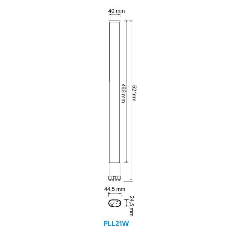 Tubo de led 2G11 19W 38 chips SMD5630 Threeline