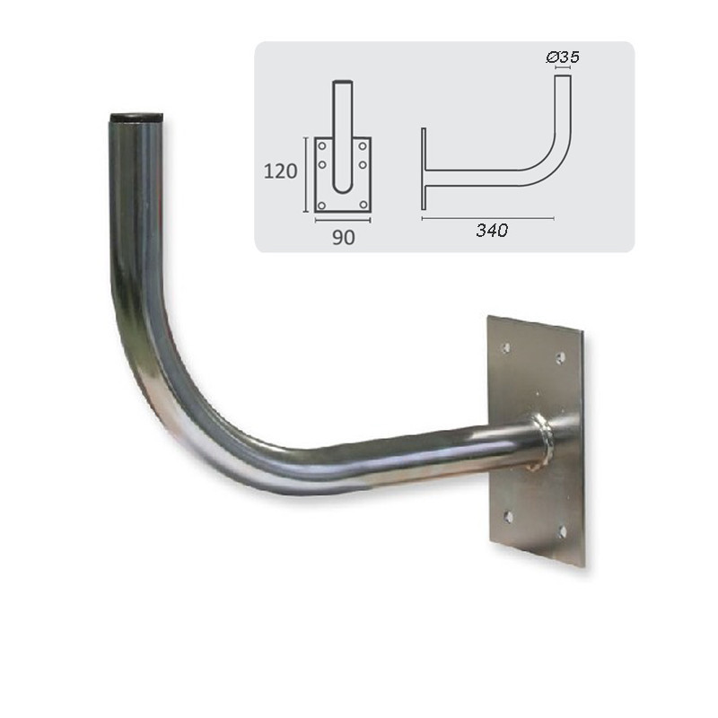 Soporte pared en L 280/344/500 Ø35 Rover