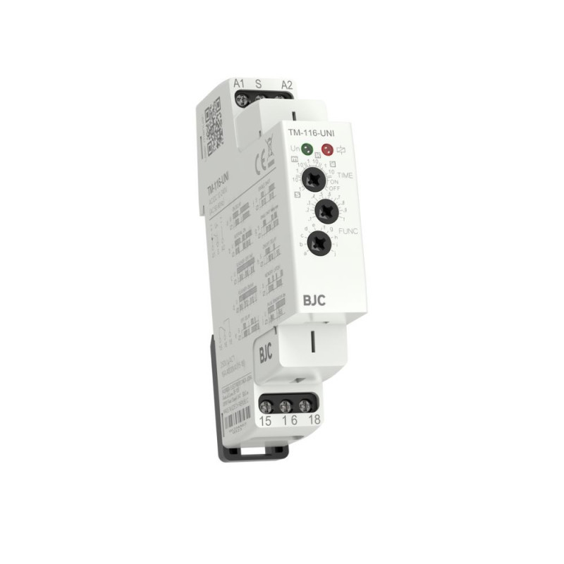 Relé temporizado multifunción salida 1x16A conmutada TM-116-UNI BJC