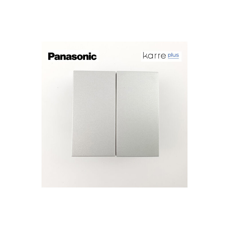 Tecla partida para interruptor y conmutador doble plata Viko Panasonic Karre Plus WKTR00091SL