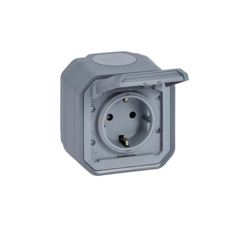 Base de corriente estanca monobloc de superficie 2P+T Legrand Plexo
