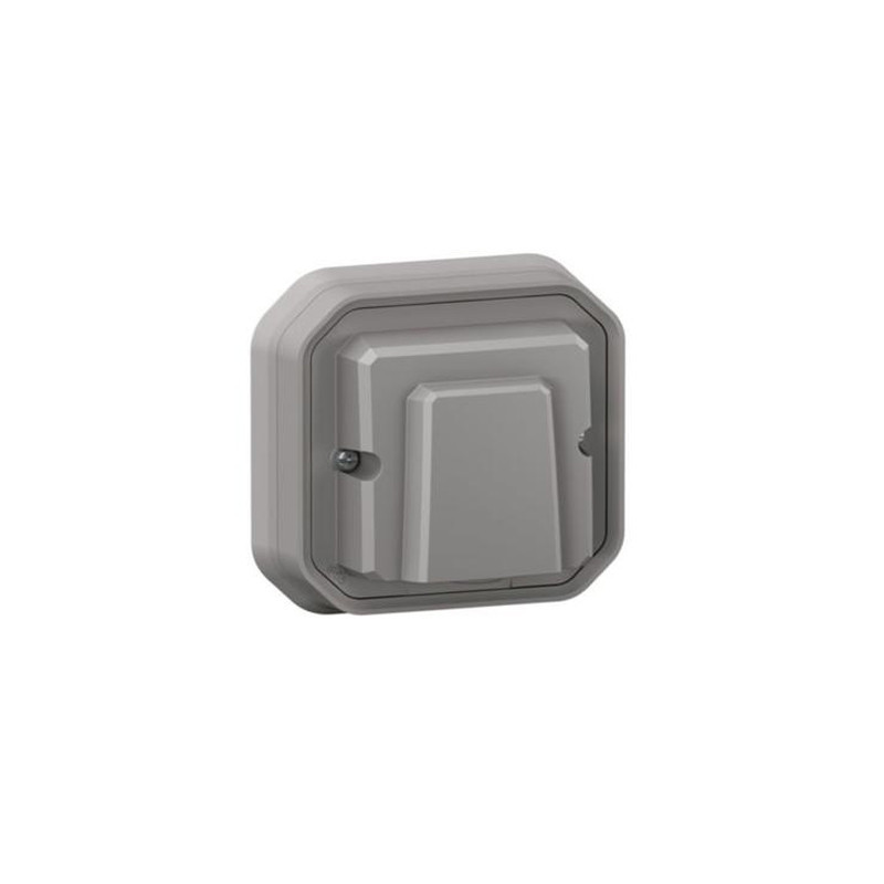 Salida de cables monobloc empotrado con sujetacables Legrand Plexo gris