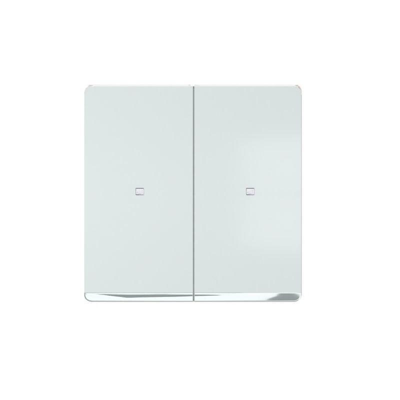 Tecla doble interruptor con visor y embellecedor de cromo BJC Miro
