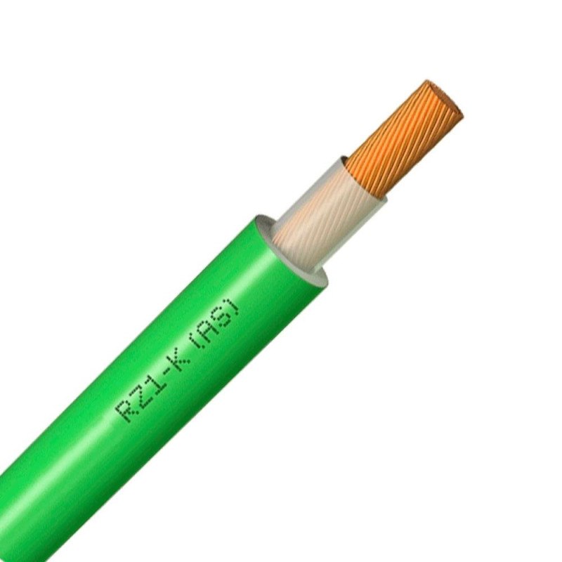 Cable eléctrico unipolar libre halógenos verde RZ1-K