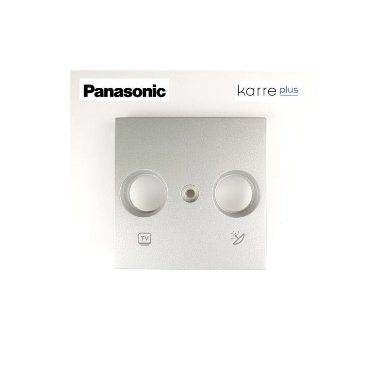 Tapa frontal para toma de televisión Pansonic Karre Plus plata WKTR04601SL