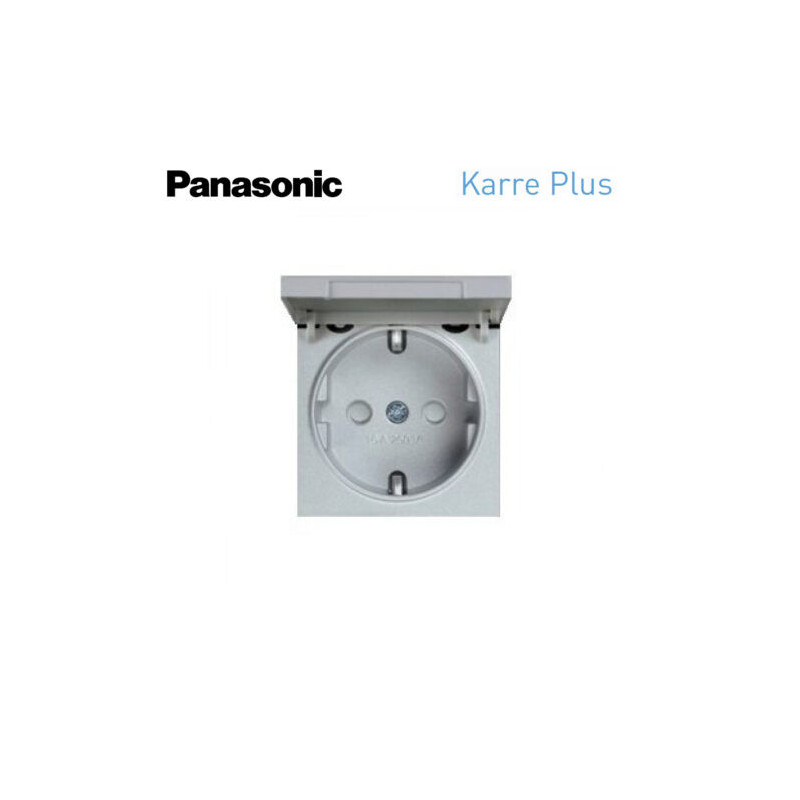 Tecla para enchufe con tapa en plata Panasonic Karre Plus WKTR02101SL