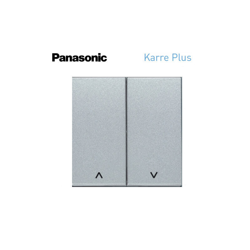 Tecla partida para pulsador doble de persiana en plata Panasonic Karre Plus WKTR00221SL