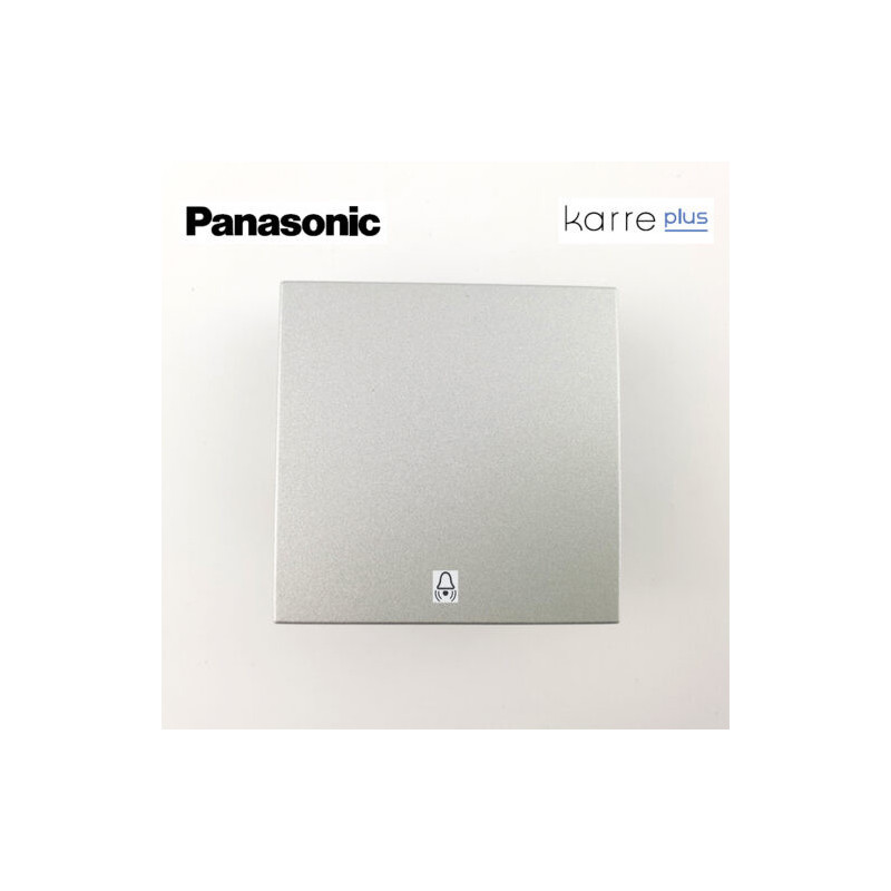 Tecla para pulsador con símbolo campana en plata Panasonic Karre Plus WKTR00191SL