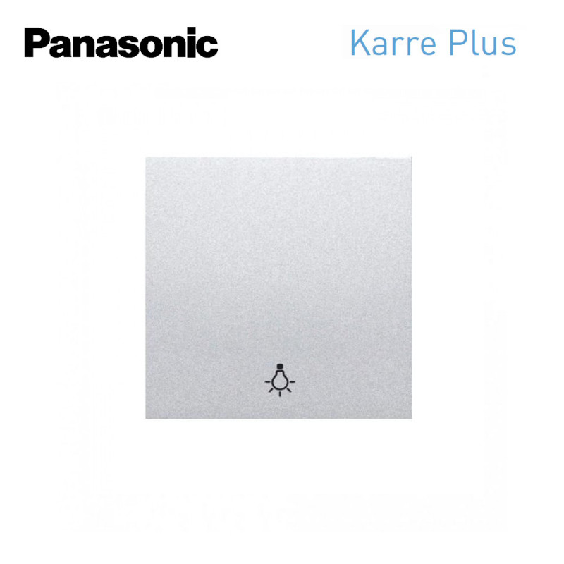 Tecla para pulsador con símbolo luz en plata Panasonic Karre Plus WKTR00161SL