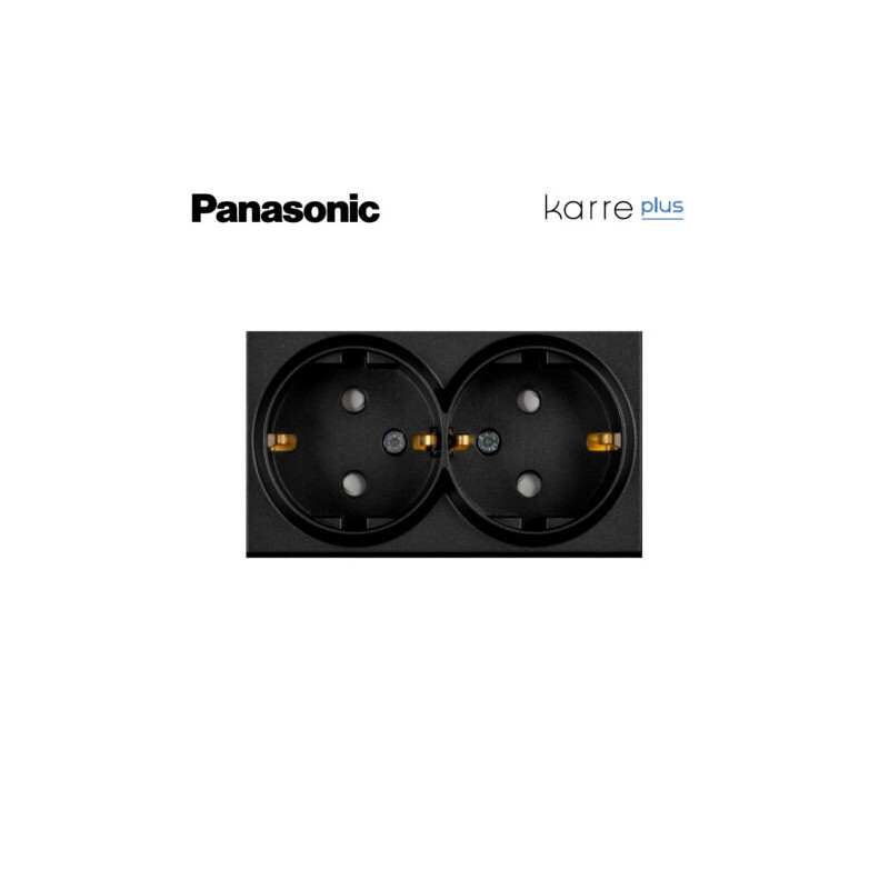 Tecla para enchufe doble en negro Panasonic Karre Plus WKTR02151BL