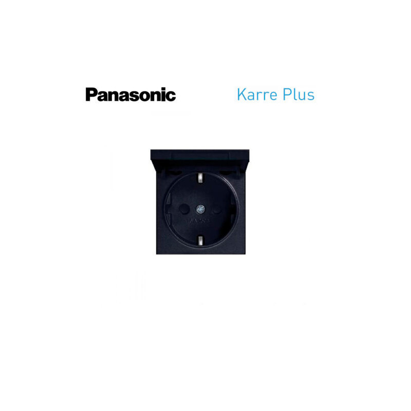 Tecla para enchufe con tapa en negro Panasonic Karre Plus WKTR02101BL