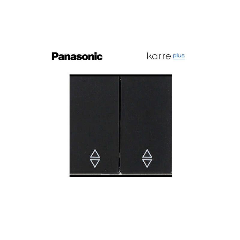 Teclas negras partidas para pulsador doble de persiana Panasonic Karre Plus WKTR00221BL