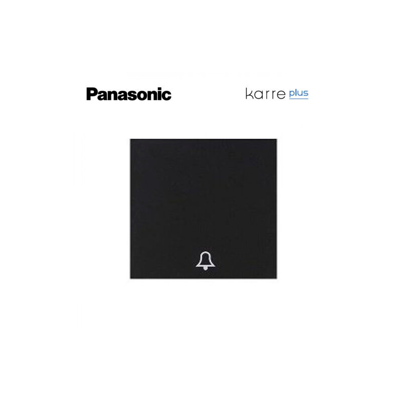 Tecla negra para pulsador con símbolo campana Panasonic Karre Plus WKTR00191BL