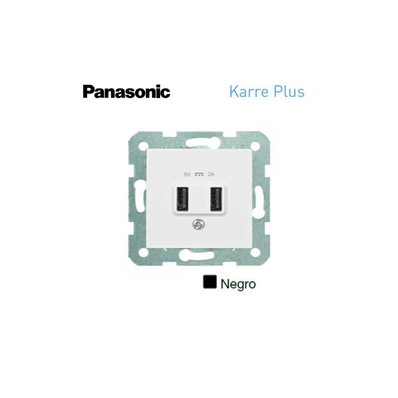 Cargador doble USB Panasonic Karre Plus negro WKTT02312BL