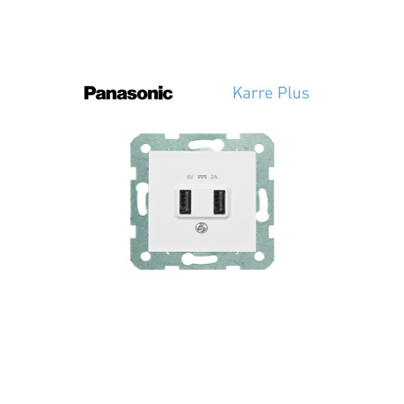 Cargador doble USB Panasonic Karre Plus WKTT02312WH