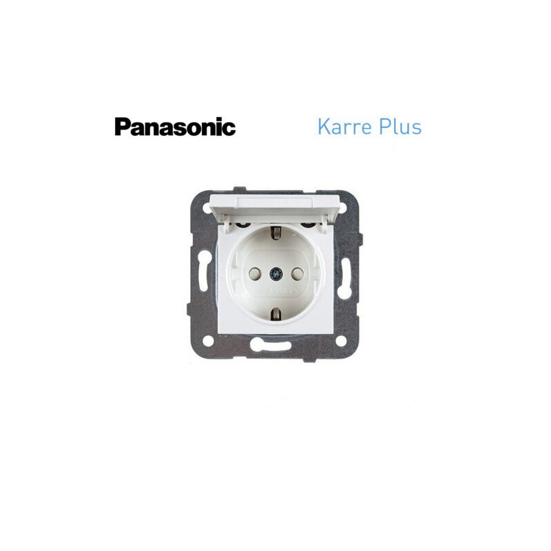 Base de enchufe schucko con tapa Panasonic Karre Plus WKTT02102WH