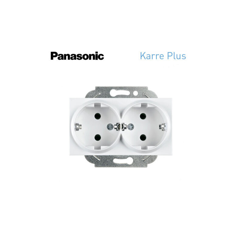 Doble base de enchufe schucko Panasonic Karre Plus WKTT02152WH