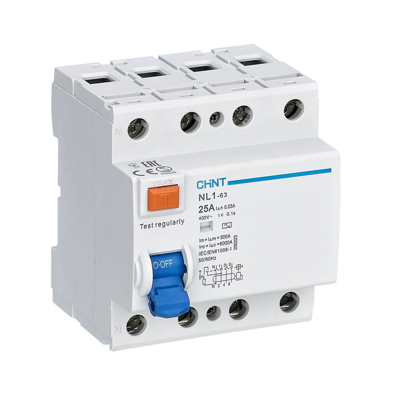 Interruptor diferencial trifásico 4P Clase AC Chint