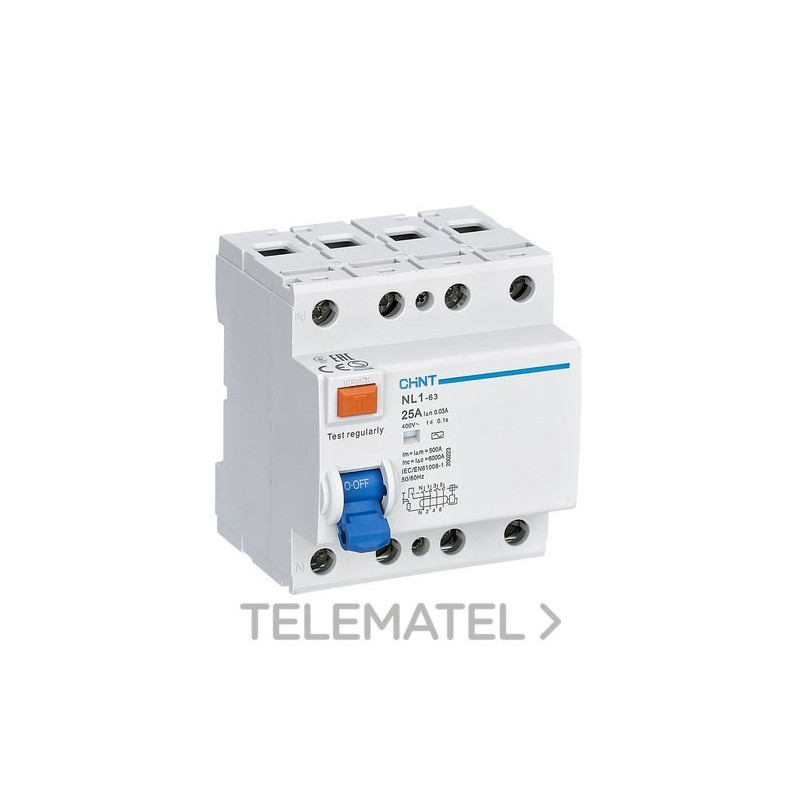 Interruptor diferencial trifásico 4P Clase AC Chint
