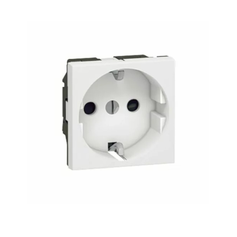 Base enchufe schuko Legrand Mosaic Blanco/Rojo 2 módulos estrecho