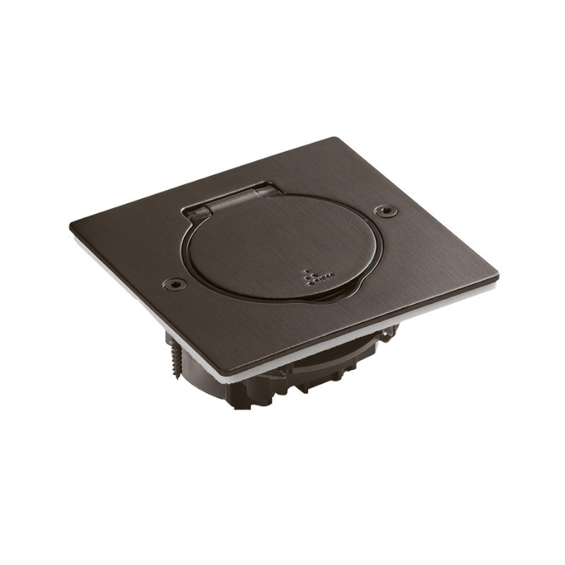 Caja cuadrada metálica para suelo y mobiliario IP44 2 módulos color Inox Legrand