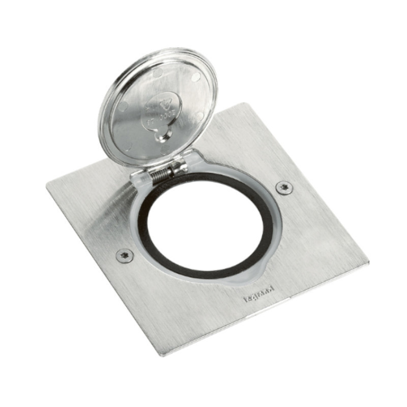 Caja cuadrada metálica para suelo y mobiliario IP44 2 módulos color Inox Legrand