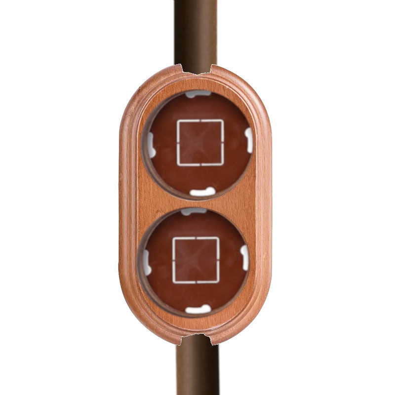 Peana de madera haya para tubo con 2 agujeros Fontini Garby