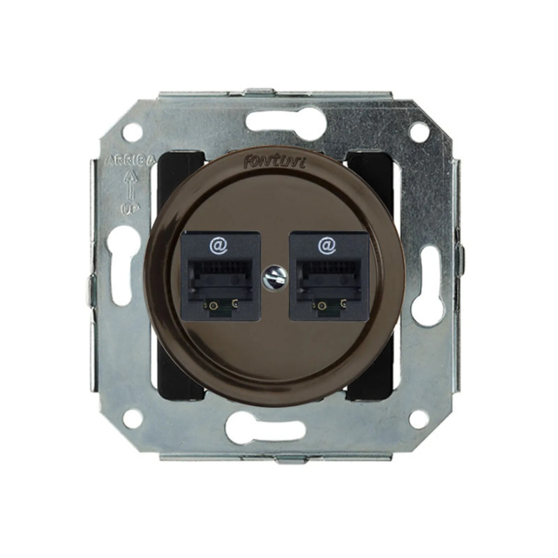 Doble toma de datos RJ45 Categoría 6 Fontini Venezia Blanco