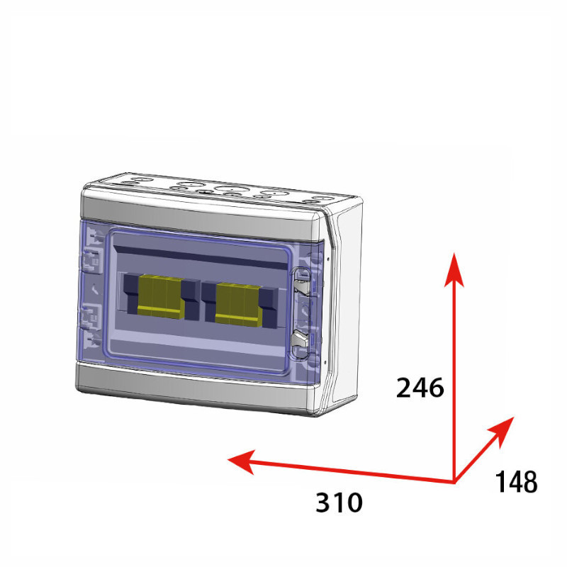 Caja de protección 2MPPT 1STR. FUS 15A Sin Seccionador con Potector de Gave