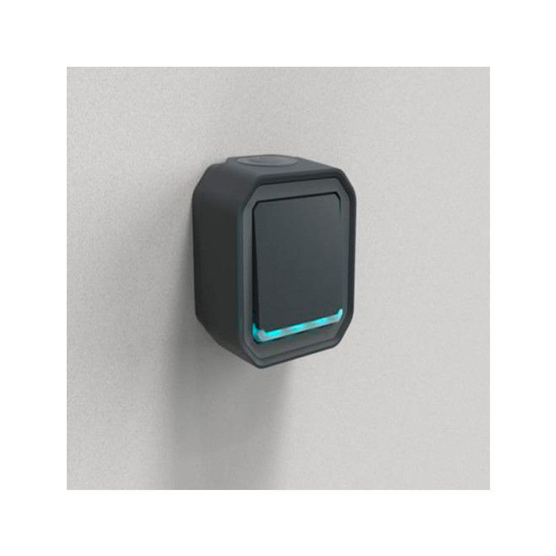 Pulsador estanco luminoso monobloc de superficie Legrand Plexo