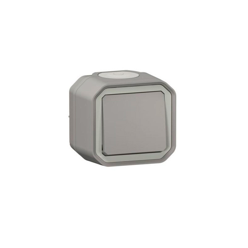 Cruzamiento estanco monobloc de superficie color gris Legrand Plexo 069716L