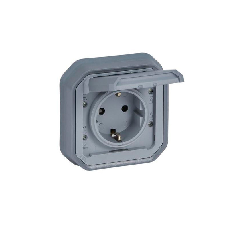 Base de corriente estanca monobloc de empotrar Legrand Plexo