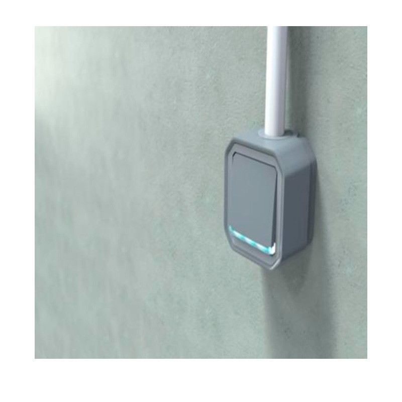 Pulsador estanco con piloto modular color gris Legrand Plexo 069533L