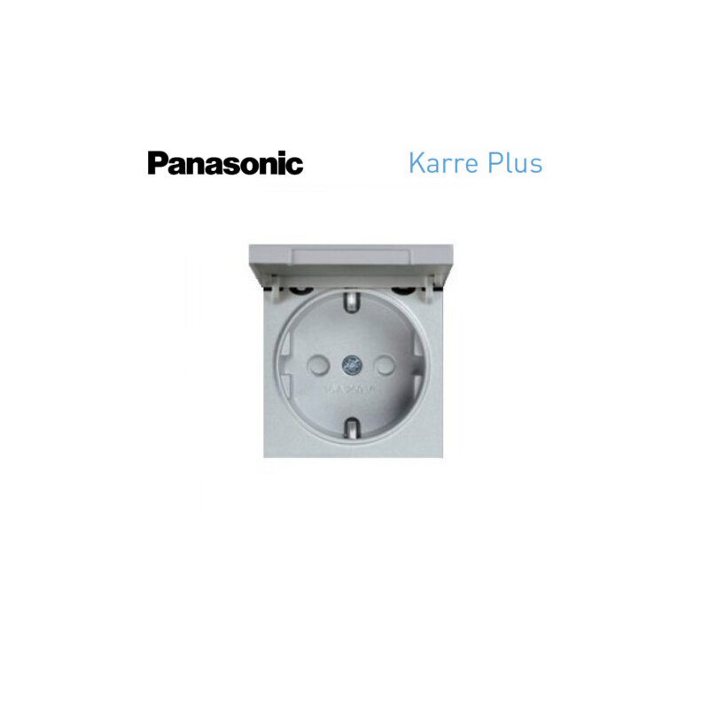 Tecla para enchufe con tapa en plata Viko Panasonic Karre Plus WKTR02101SL