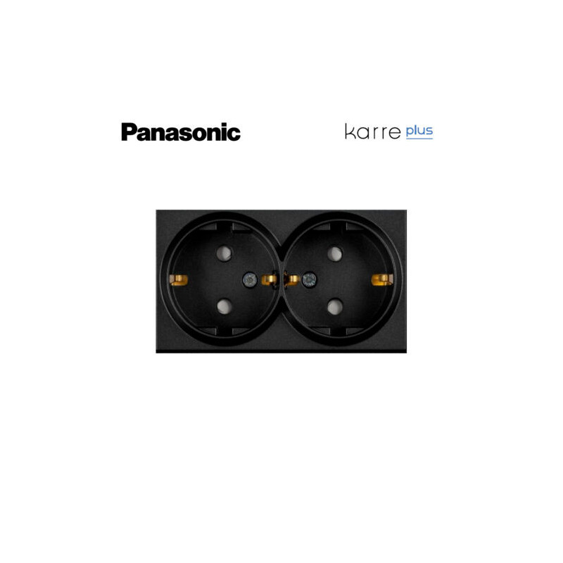 Tecla para enchufe doble en negro  Viko Panasonic Karre Plus WKTR02151BL