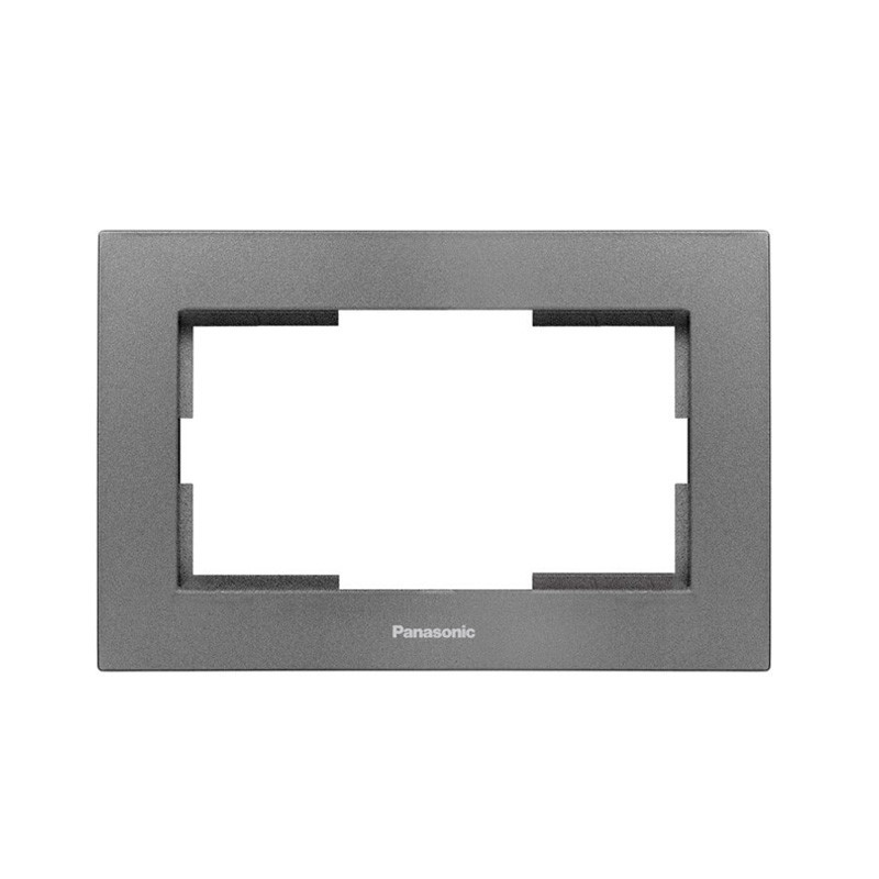 Marco para toma de corriente doble en gris oscuro Viko Panasonic Karre...