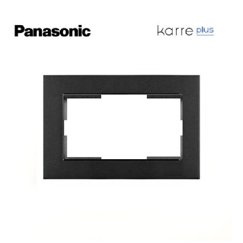 Marco en negro para toma de corriente doble  Viko Panasonic Karre Plus WKTF00092BL