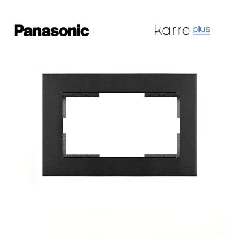 Marco en negro para toma de corriente doble  Viko Panasonic Karre Plus WKTF00092BL