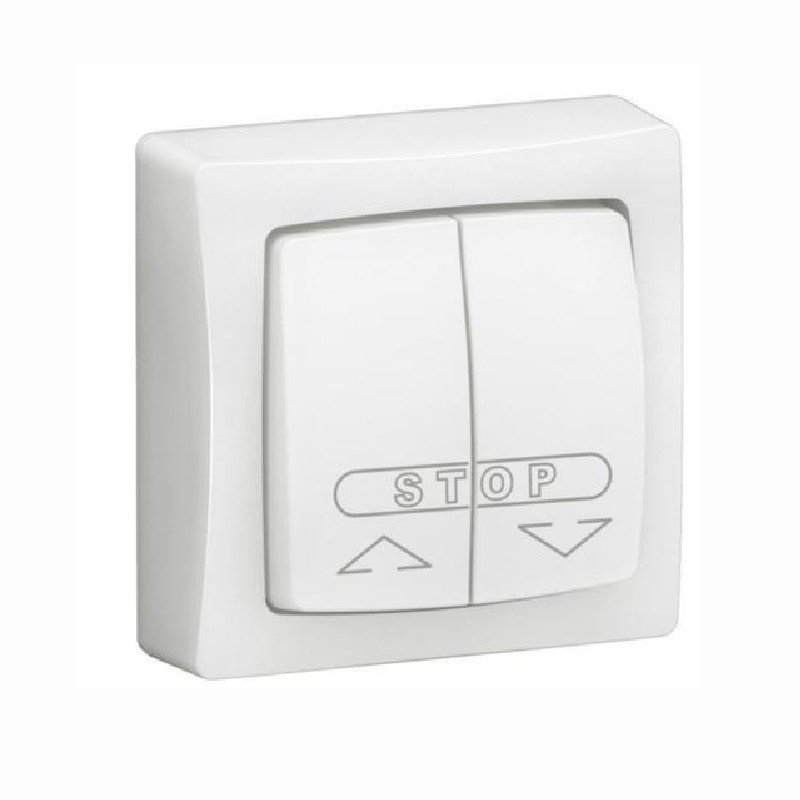 Pulsador doble para persianas blanco monobloc Legrand Oteo 086010L
