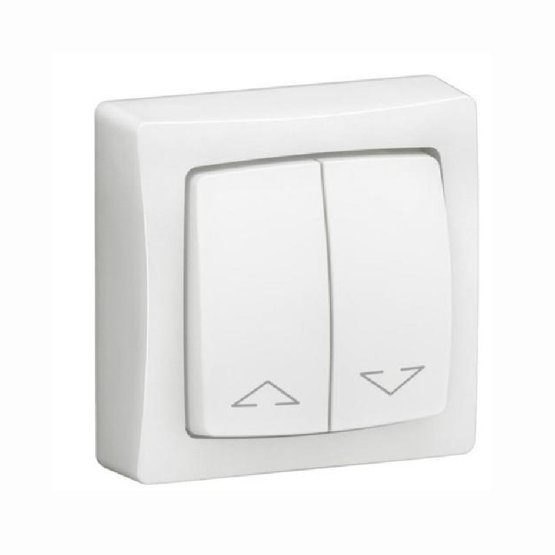 Doble Interruptor/Doble Conmutador/Doble Pulsador monobloc blanco Legrand Oteo 086020L