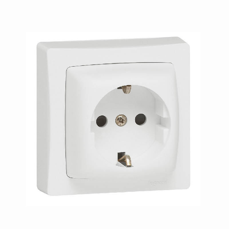 Base de enchufe de superficie monobloc blanco Legrand Oteo 086031