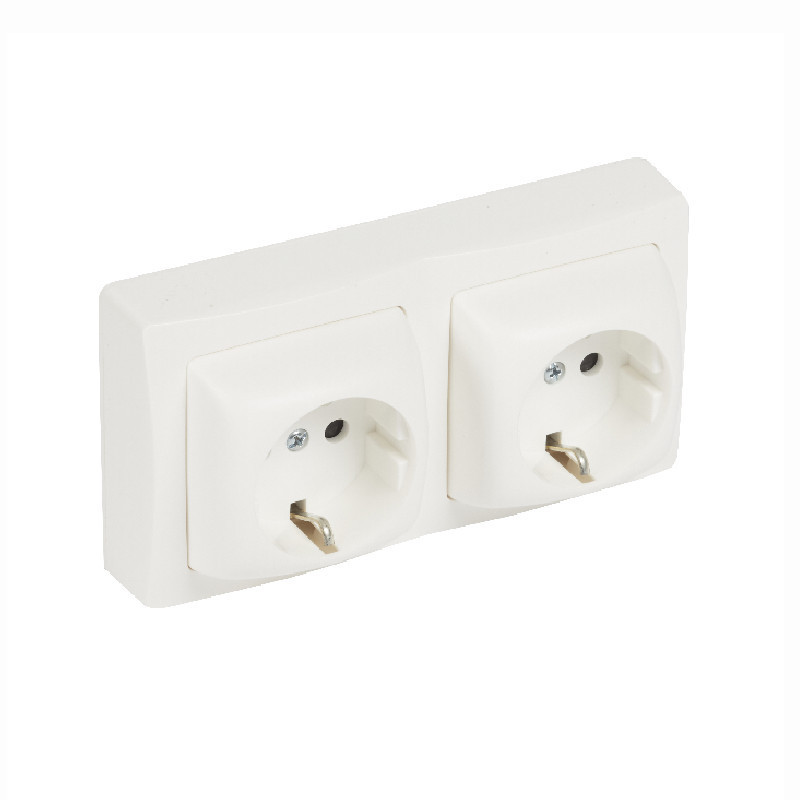 Doble enchufe de superficie blanco monobloc Legrand Oteo 086077
